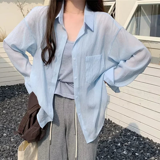 Loose Fit Blouse Loose Fit Mid-length Women&
